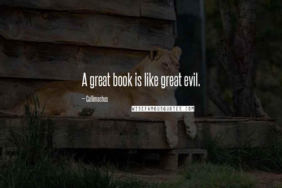 Callimachus Quotes: A great book is like great evil.
