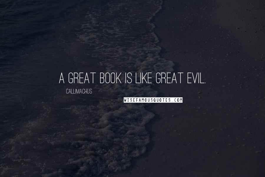 Callimachus Quotes: A great book is like great evil.
