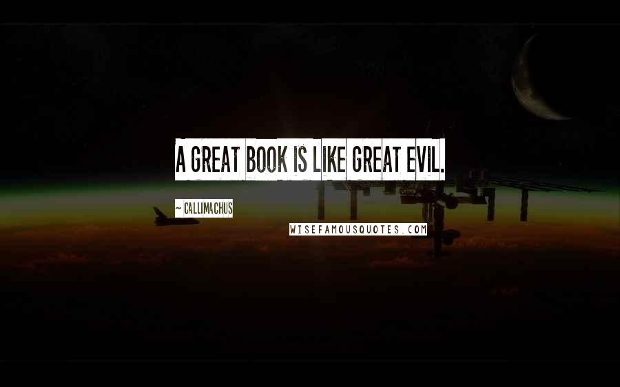 Callimachus Quotes: A great book is like great evil.