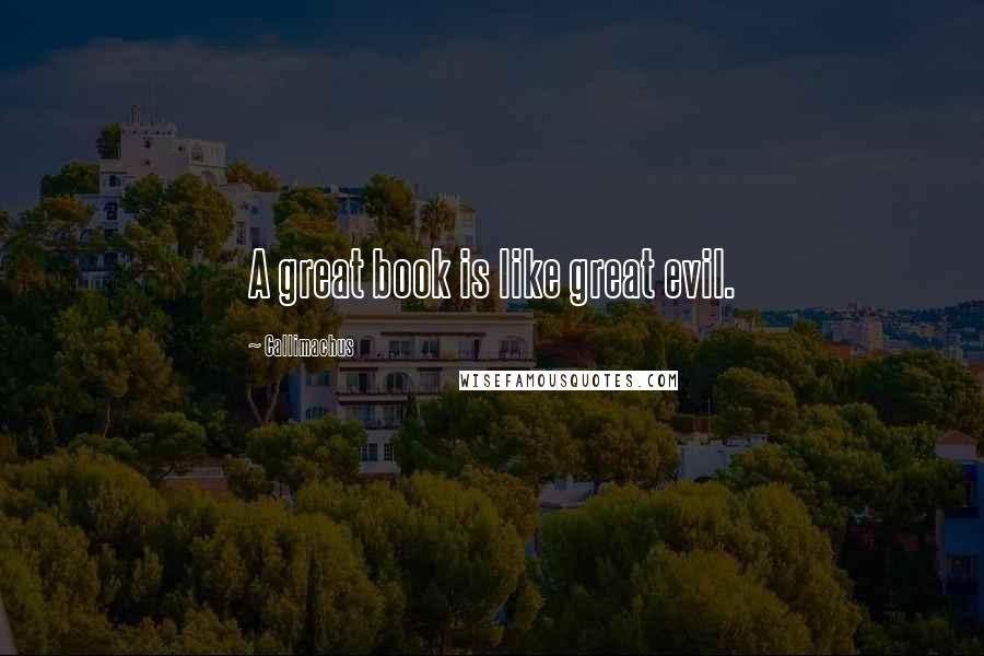 Callimachus Quotes: A great book is like great evil.