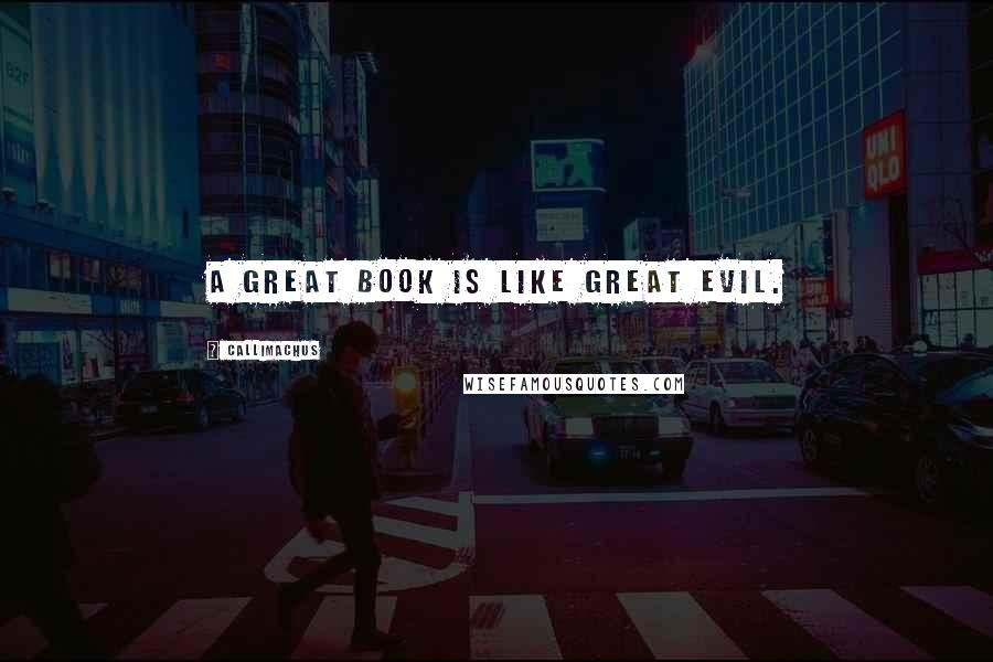 Callimachus Quotes: A great book is like great evil.