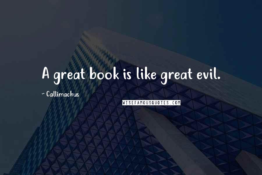 Callimachus Quotes: A great book is like great evil.