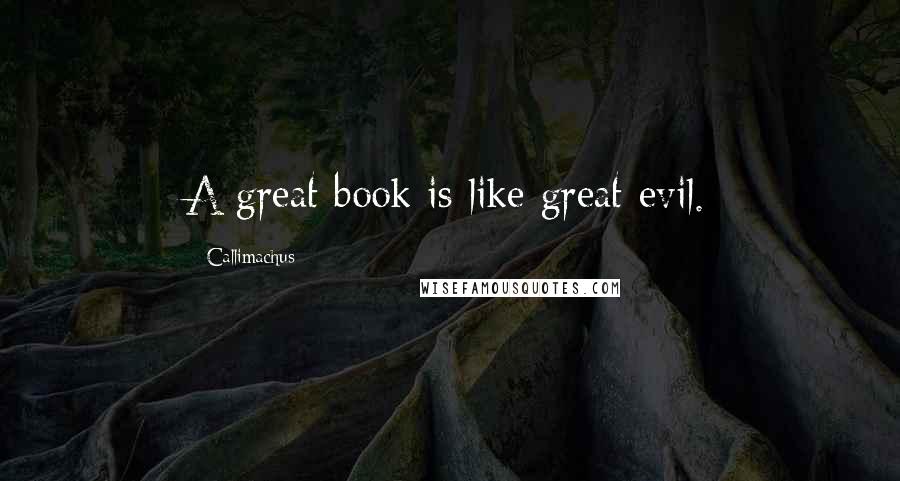 Callimachus Quotes: A great book is like great evil.