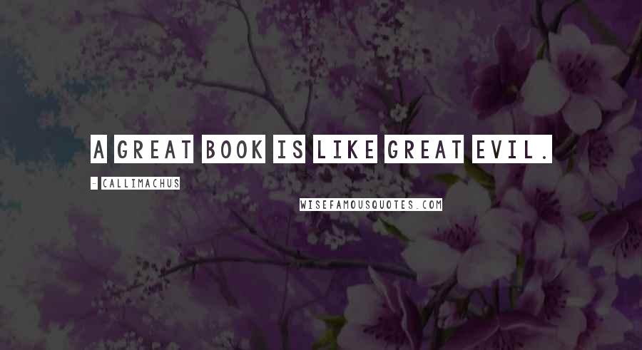 Callimachus Quotes: A great book is like great evil.