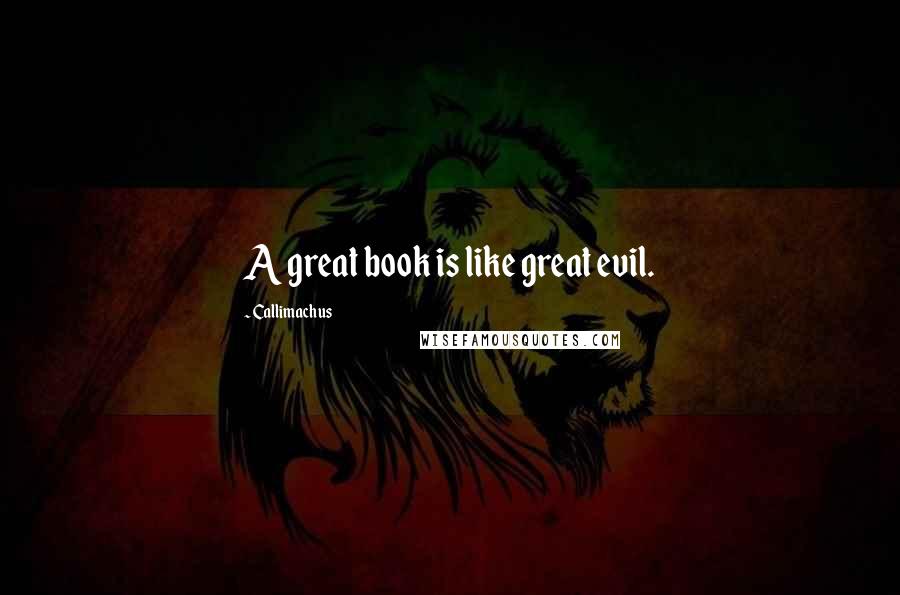 Callimachus Quotes: A great book is like great evil.