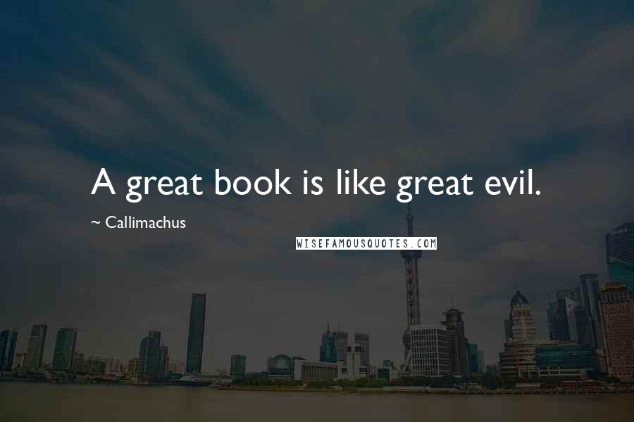 Callimachus Quotes: A great book is like great evil.