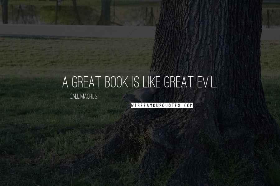 Callimachus Quotes: A great book is like great evil.