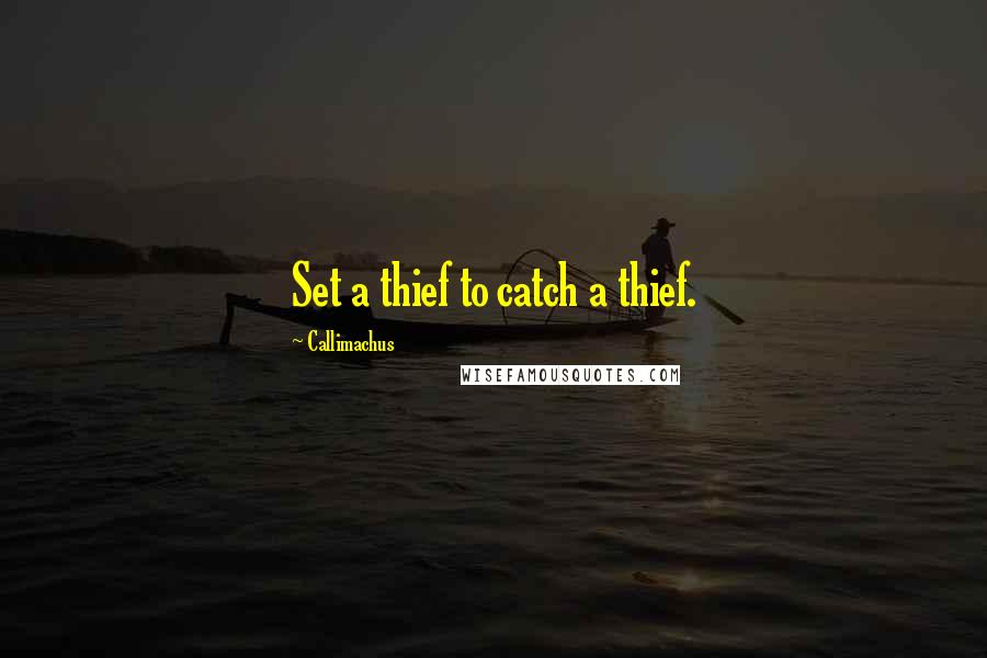 Callimachus Quotes: Set a thief to catch a thief.