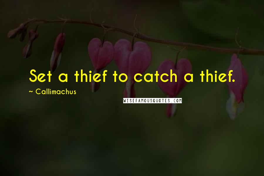 Callimachus Quotes: Set a thief to catch a thief.