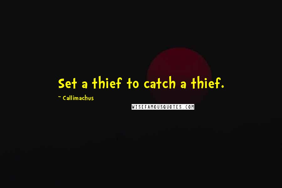 Callimachus Quotes: Set a thief to catch a thief.