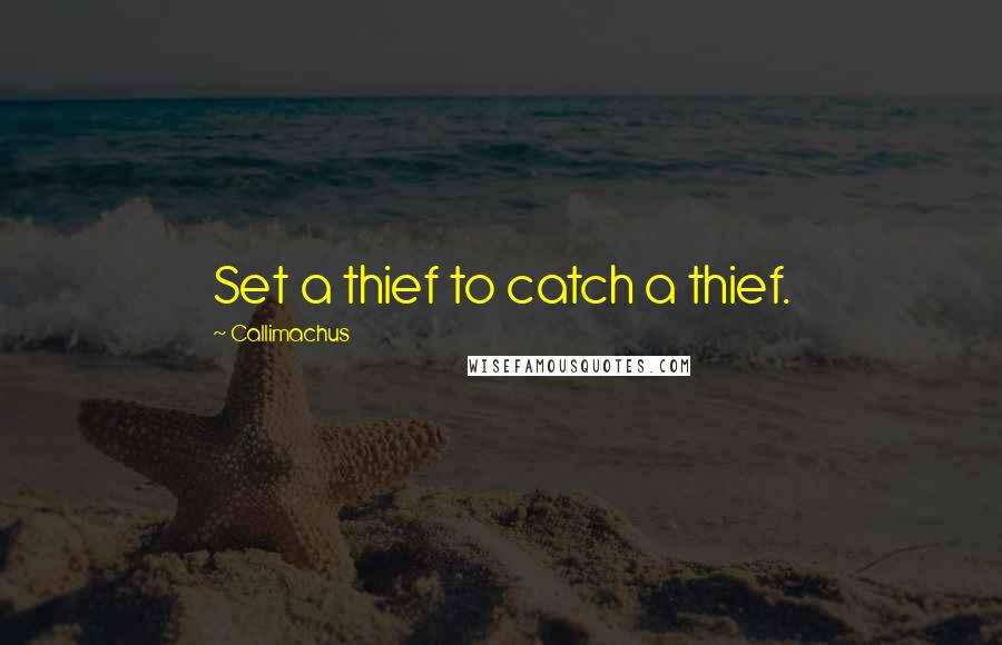 Callimachus Quotes: Set a thief to catch a thief.