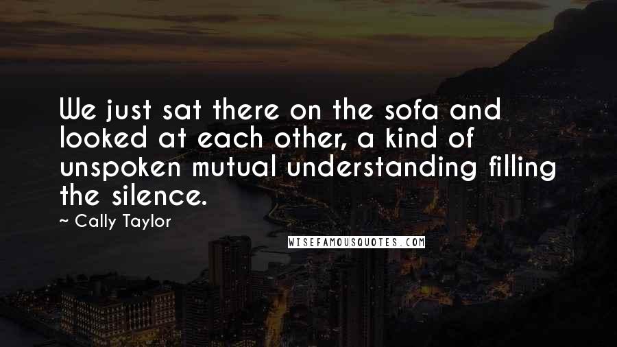 Cally Taylor Quotes: We just sat there on the sofa and looked at each other, a kind of unspoken mutual understanding filling the silence.