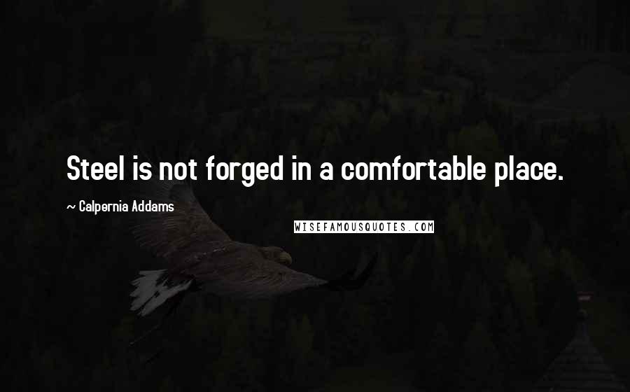 Calpernia Addams Quotes: Steel is not forged in a comfortable place.