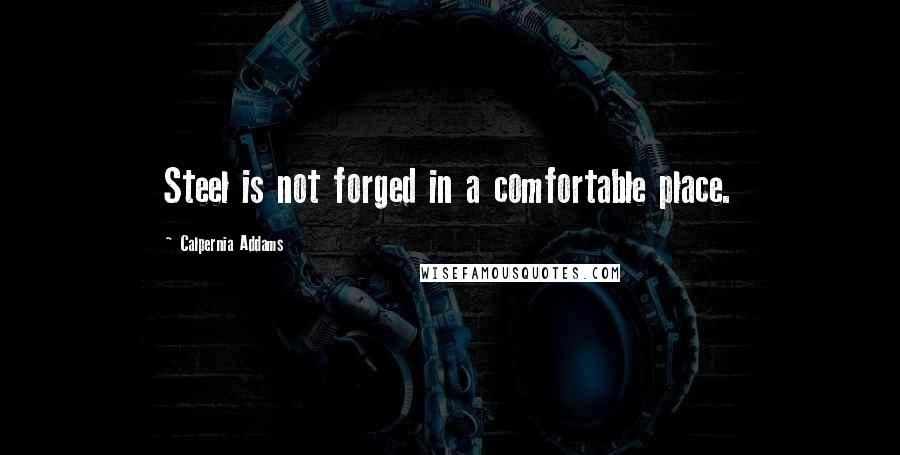 Calpernia Addams Quotes: Steel is not forged in a comfortable place.