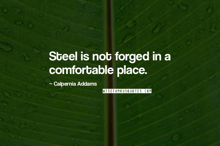 Calpernia Addams Quotes: Steel is not forged in a comfortable place.