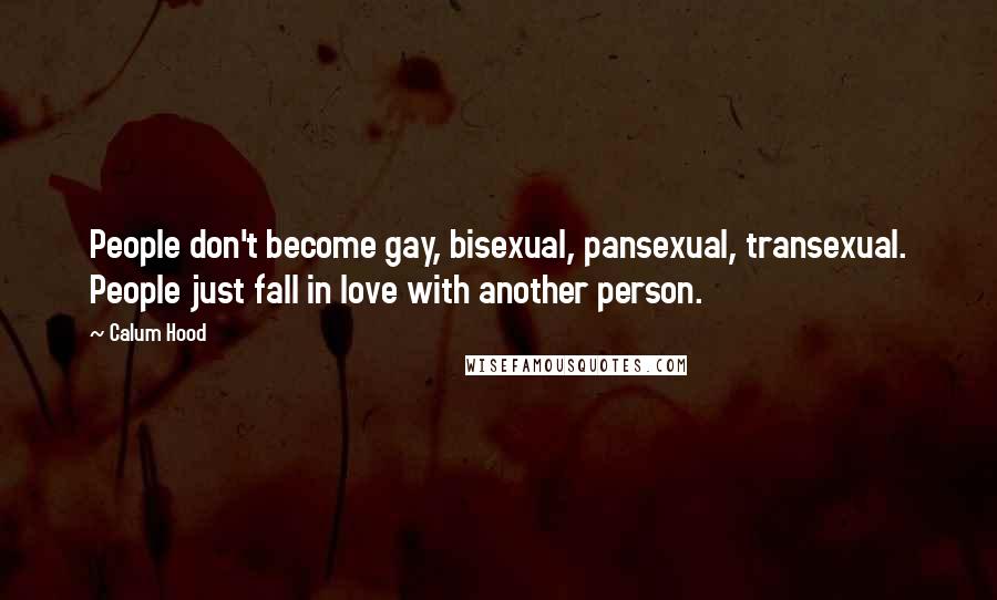 Calum Hood Quotes: People don't become gay, bisexual, pansexual, transexual. People just fall in love with another person.