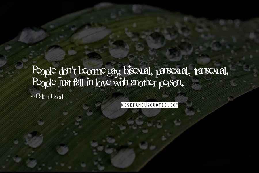 Calum Hood Quotes: People don't become gay, bisexual, pansexual, transexual. People just fall in love with another person.