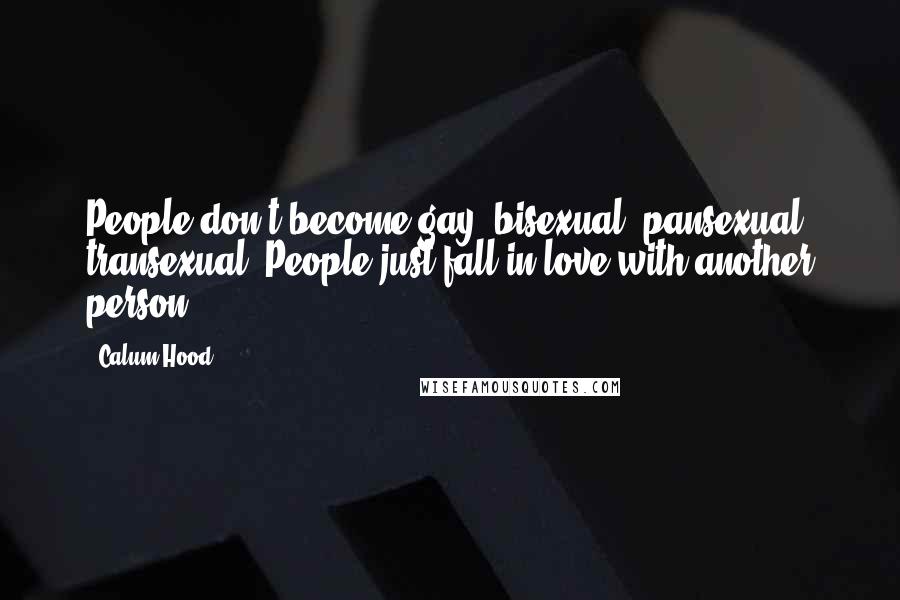 Calum Hood Quotes: People don't become gay, bisexual, pansexual, transexual. People just fall in love with another person.