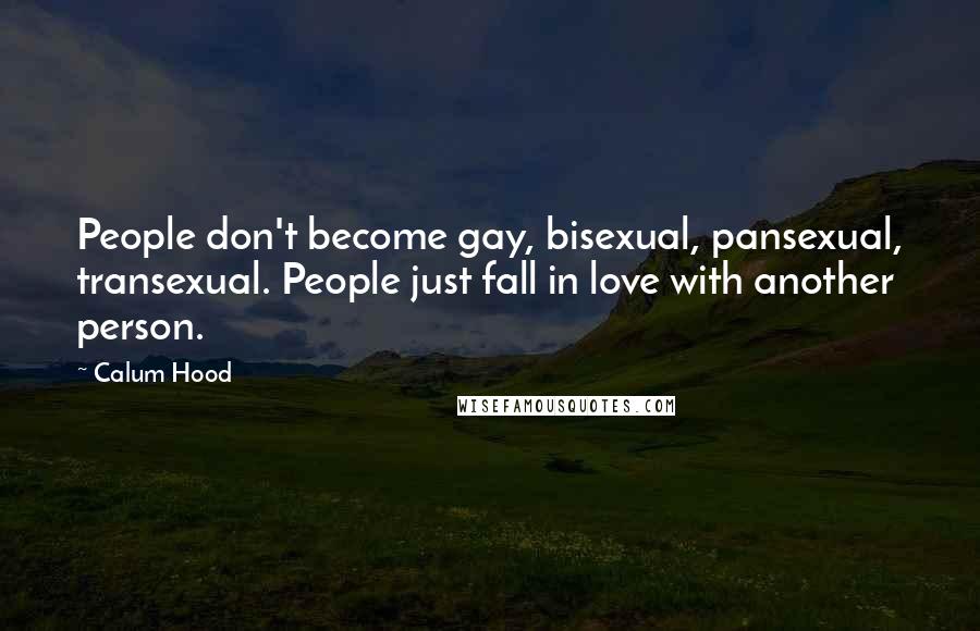 Calum Hood Quotes: People don't become gay, bisexual, pansexual, transexual. People just fall in love with another person.