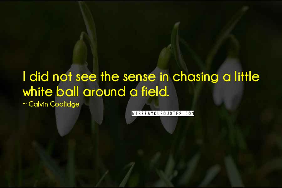 Calvin Coolidge Quotes: I did not see the sense in chasing a little white ball around a field.