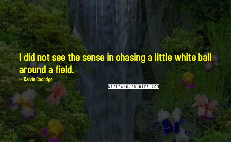 Calvin Coolidge Quotes: I did not see the sense in chasing a little white ball around a field.