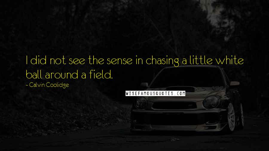 Calvin Coolidge Quotes: I did not see the sense in chasing a little white ball around a field.
