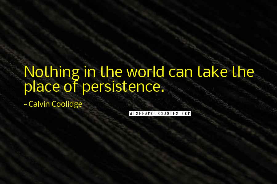 Calvin Coolidge Quotes: Nothing in the world can take the place of persistence.