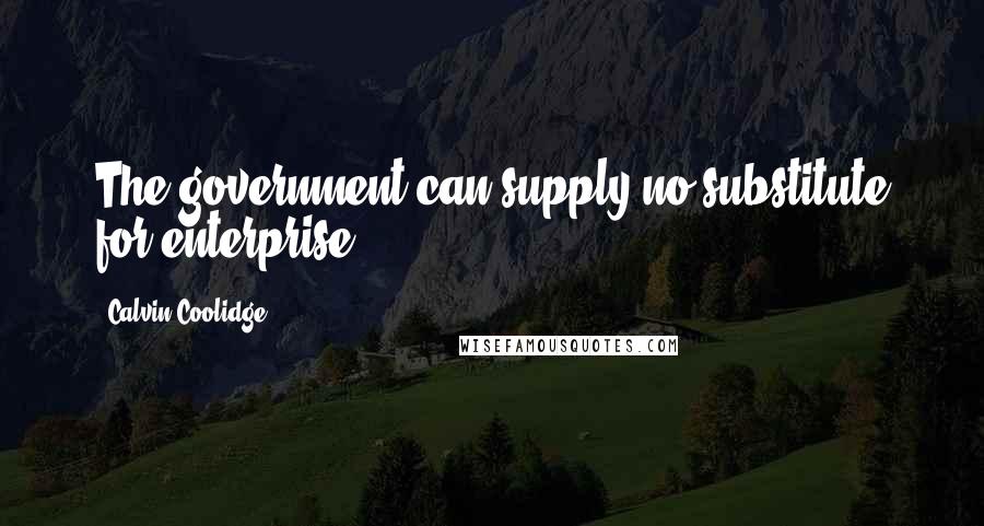 Calvin Coolidge Quotes: The government can supply no substitute for enterprise.