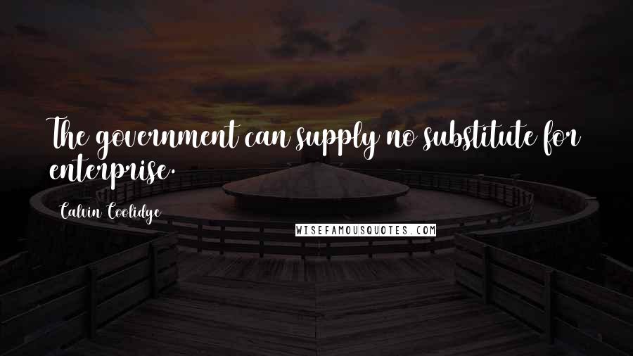 Calvin Coolidge Quotes: The government can supply no substitute for enterprise.