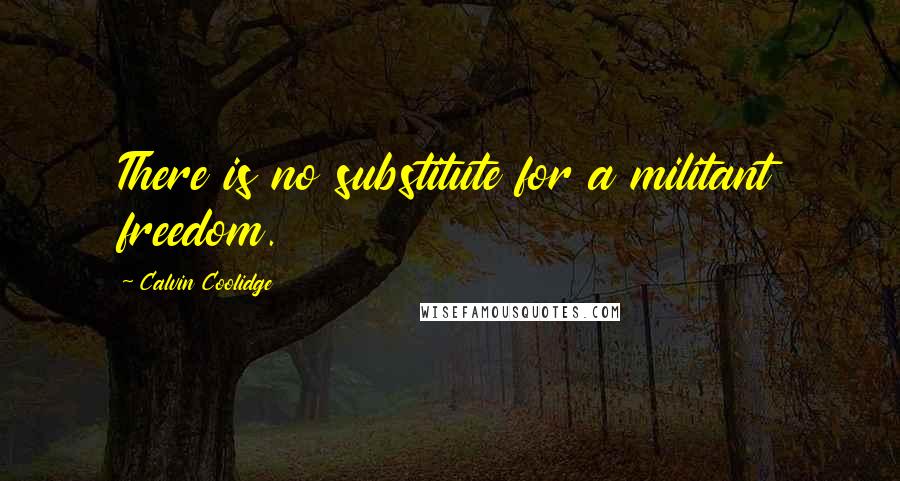 Calvin Coolidge Quotes: There is no substitute for a militant freedom.