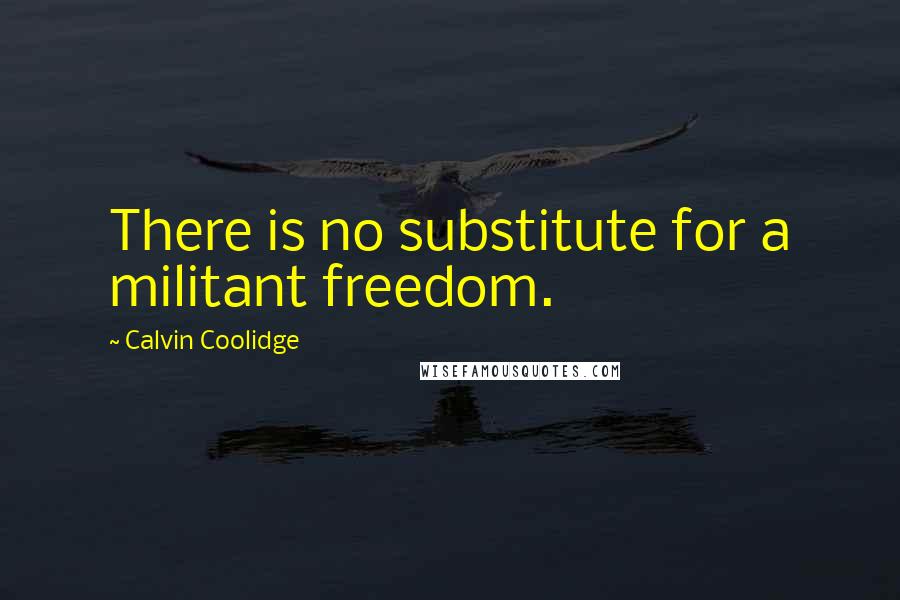 Calvin Coolidge Quotes: There is no substitute for a militant freedom.