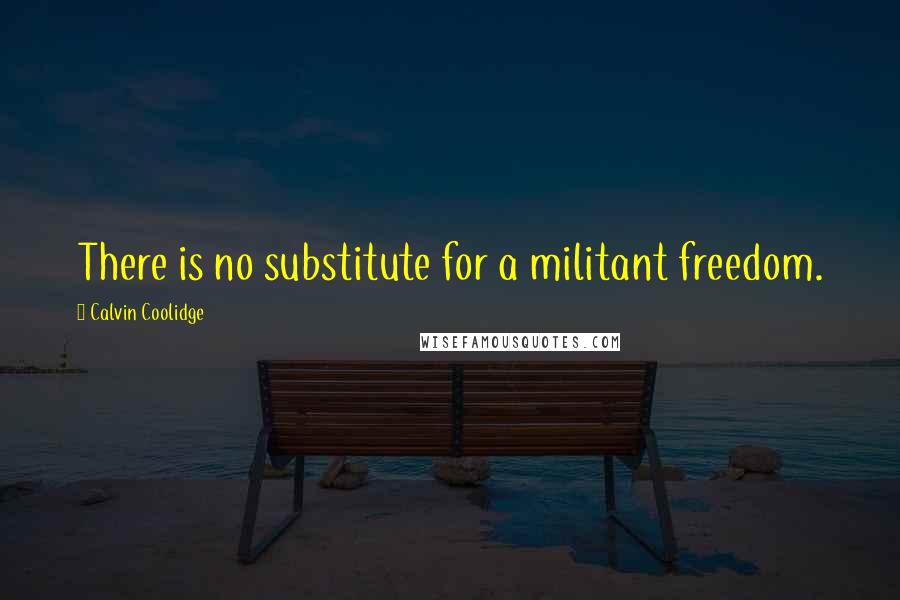 Calvin Coolidge Quotes: There is no substitute for a militant freedom.