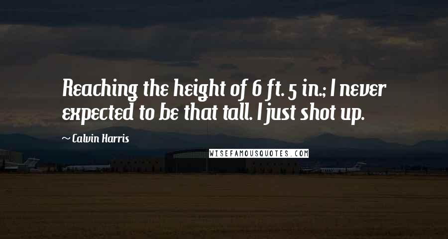 Calvin Harris Quotes: Reaching the height of 6 ft. 5 in.; I never expected to be that tall. I just shot up.