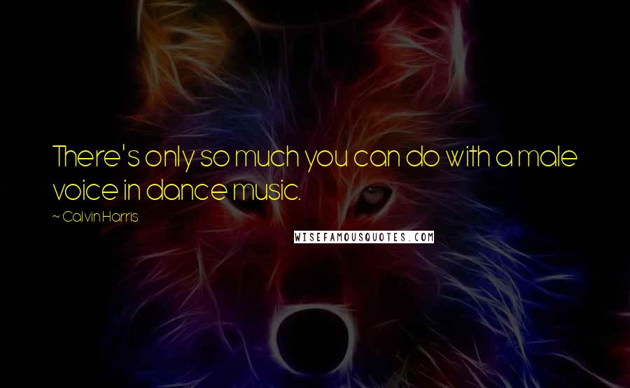 Calvin Harris Quotes: There's only so much you can do with a male voice in dance music.