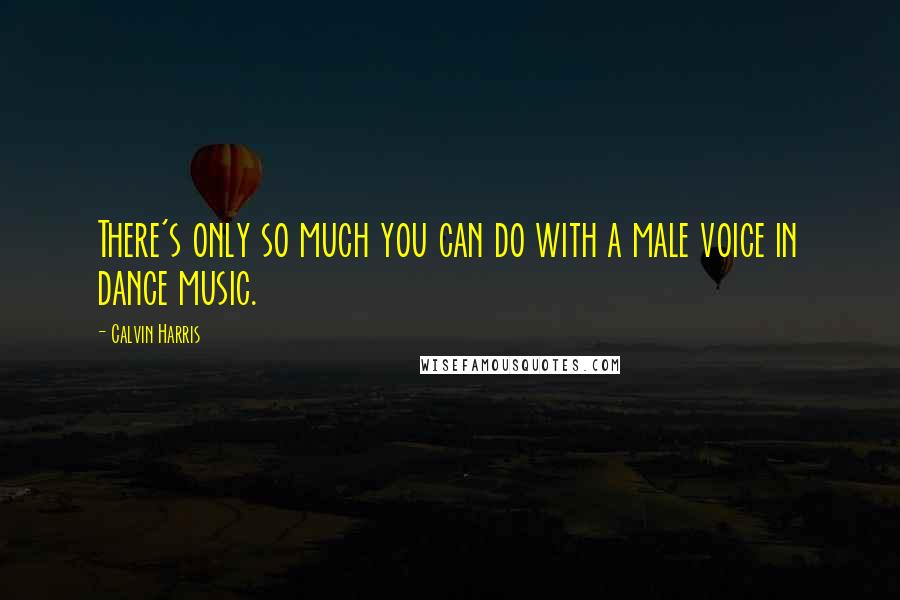 Calvin Harris Quotes: There's only so much you can do with a male voice in dance music.