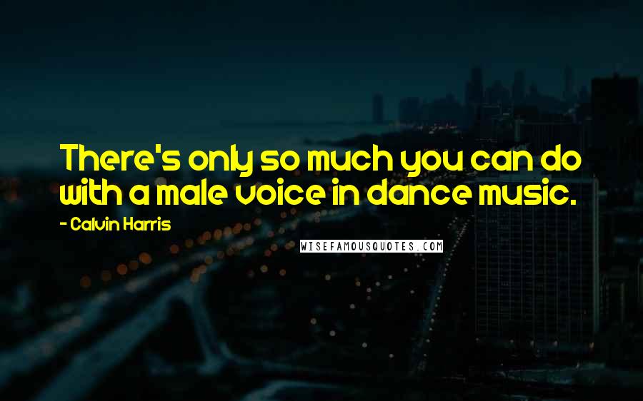 Calvin Harris Quotes: There's only so much you can do with a male voice in dance music.