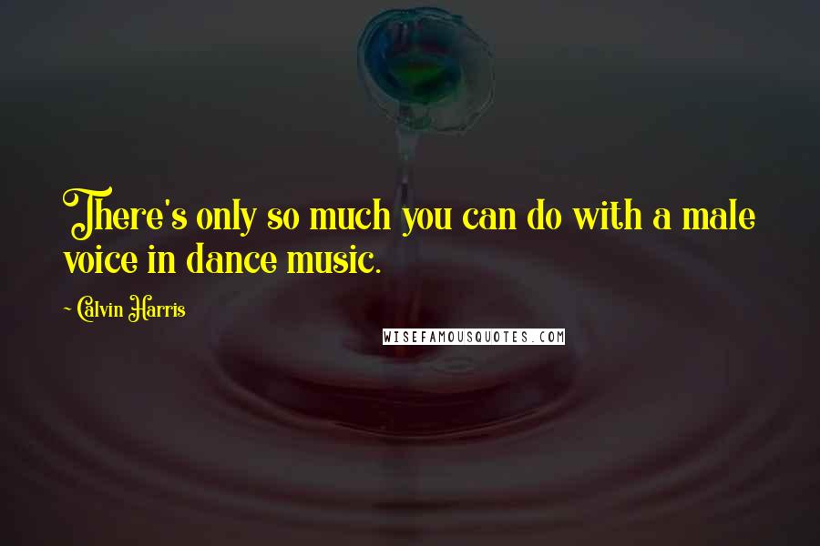 Calvin Harris Quotes: There's only so much you can do with a male voice in dance music.