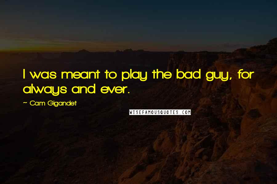 Cam Gigandet Quotes: I was meant to play the bad guy, for always and ever.