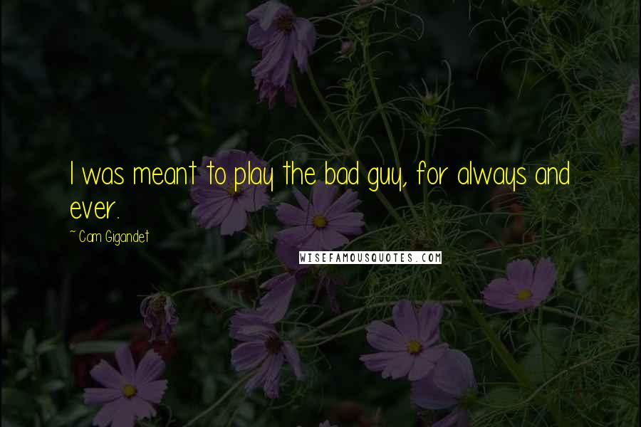 Cam Gigandet Quotes: I was meant to play the bad guy, for always and ever.