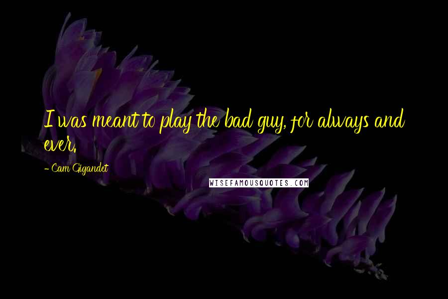 Cam Gigandet Quotes: I was meant to play the bad guy, for always and ever.