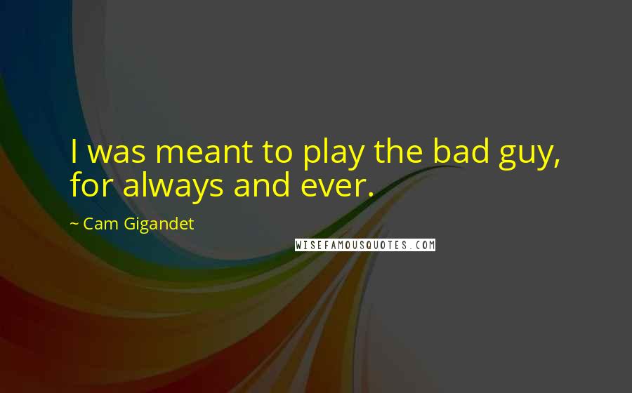 Cam Gigandet Quotes: I was meant to play the bad guy, for always and ever.