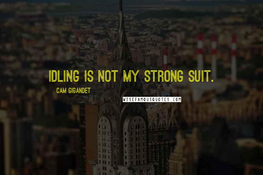 Cam Gigandet Quotes: Idling is not my strong suit.