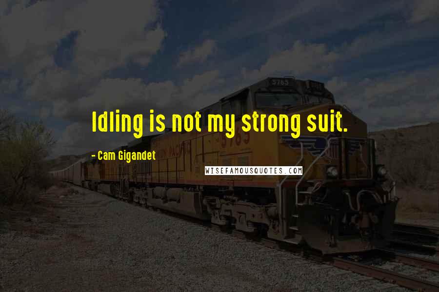 Cam Gigandet Quotes: Idling is not my strong suit.