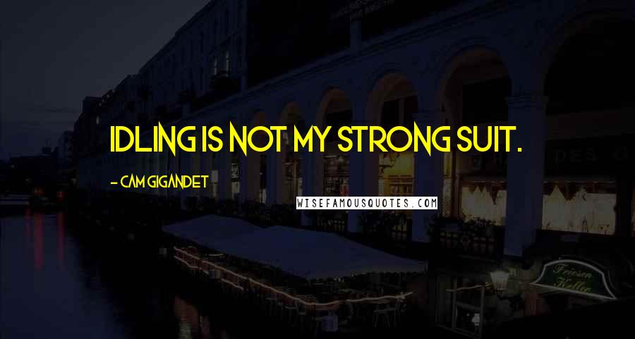 Cam Gigandet Quotes: Idling is not my strong suit.