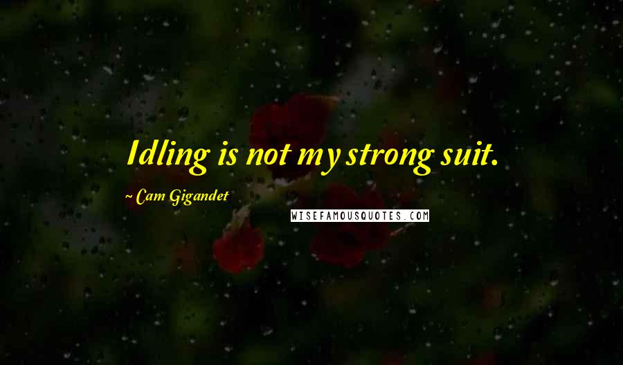 Cam Gigandet Quotes: Idling is not my strong suit.