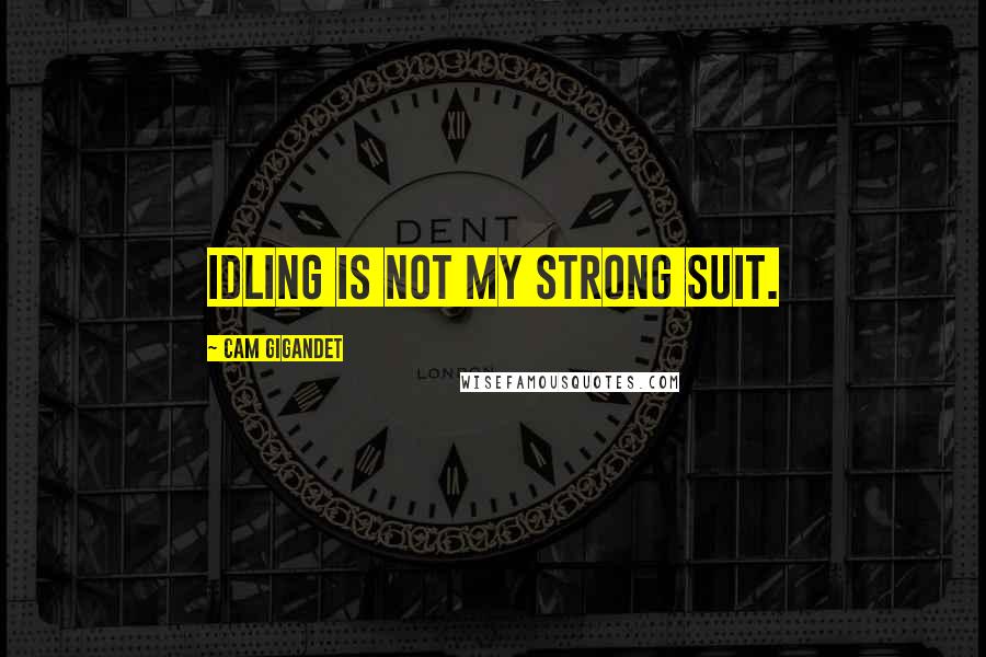 Cam Gigandet Quotes: Idling is not my strong suit.