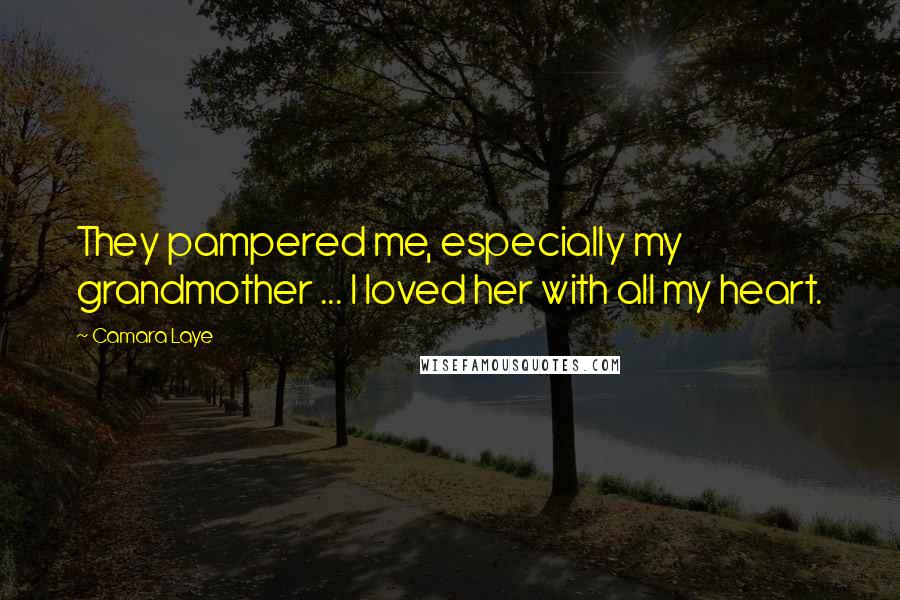 Camara Laye Quotes: They pampered me, especially my grandmother ... I loved her with all my heart.