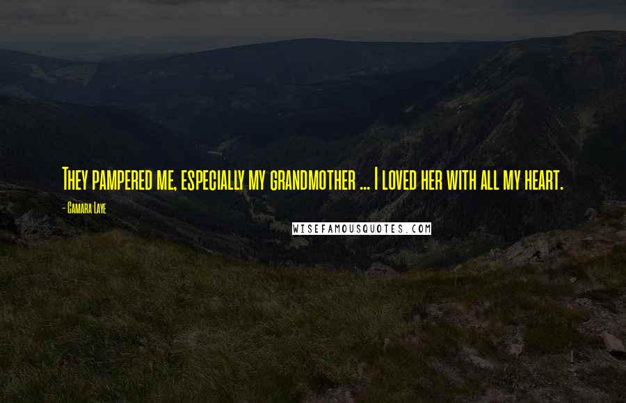 Camara Laye Quotes: They pampered me, especially my grandmother ... I loved her with all my heart.