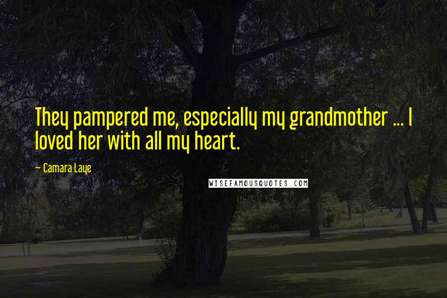 Camara Laye Quotes: They pampered me, especially my grandmother ... I loved her with all my heart.