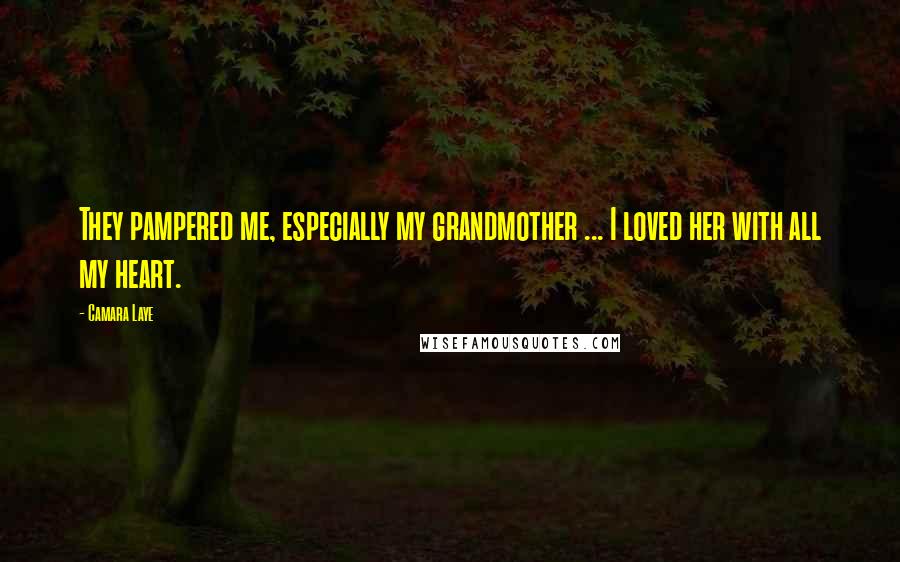 Camara Laye Quotes: They pampered me, especially my grandmother ... I loved her with all my heart.